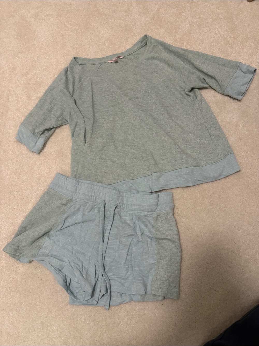 Victoria's Secret Light Sage Green Short Sleeve Pajama Set